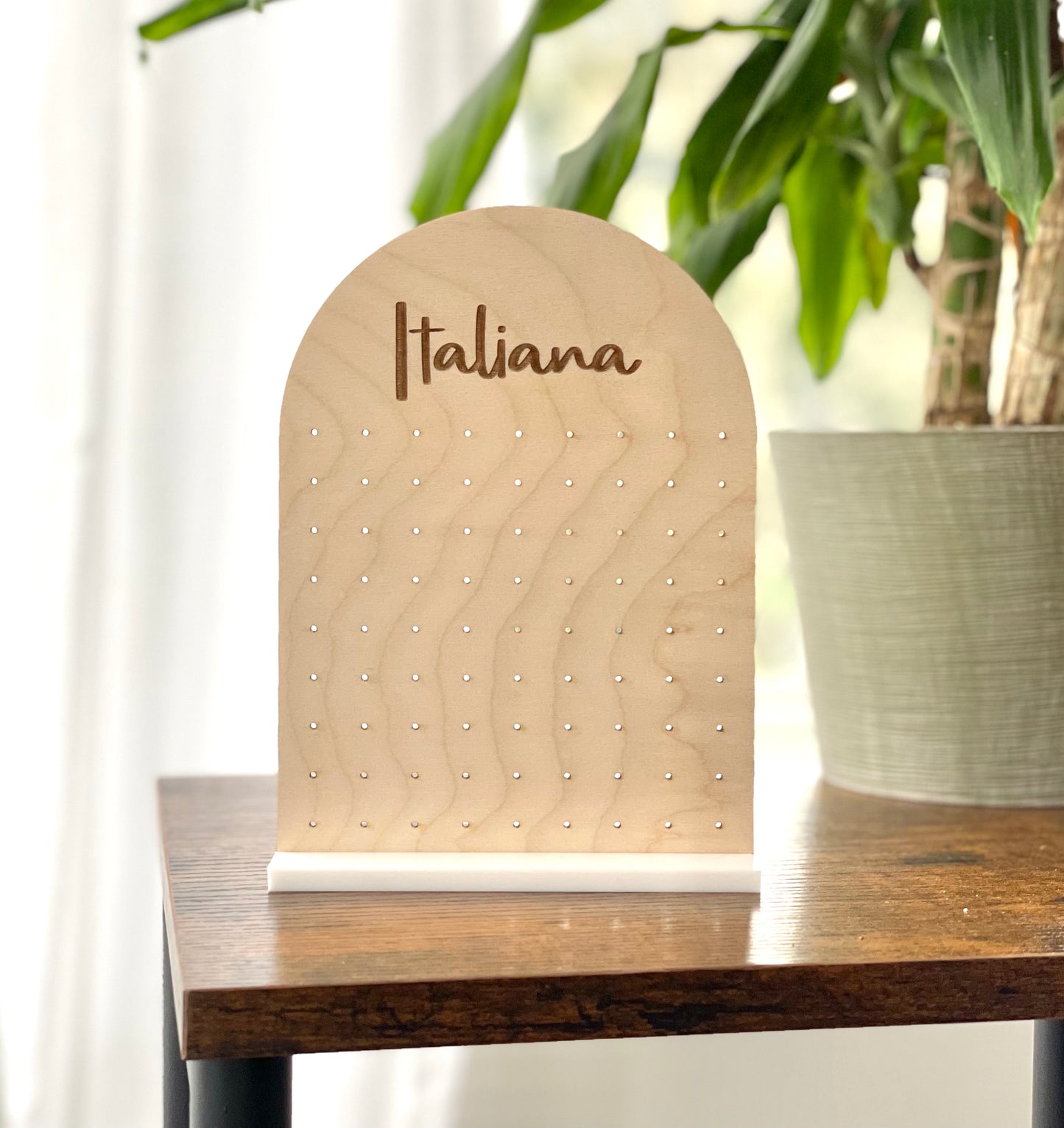 Natural Wooden Arch Earring Stand