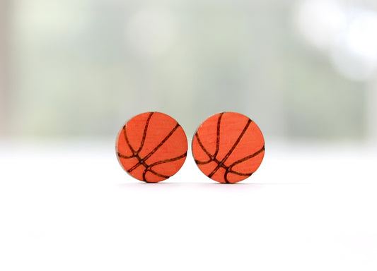 Painted Wood Basketball Studs