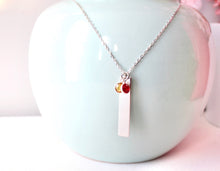 Load image into Gallery viewer, Personalized Vertical Bar Necklace with Birthstones