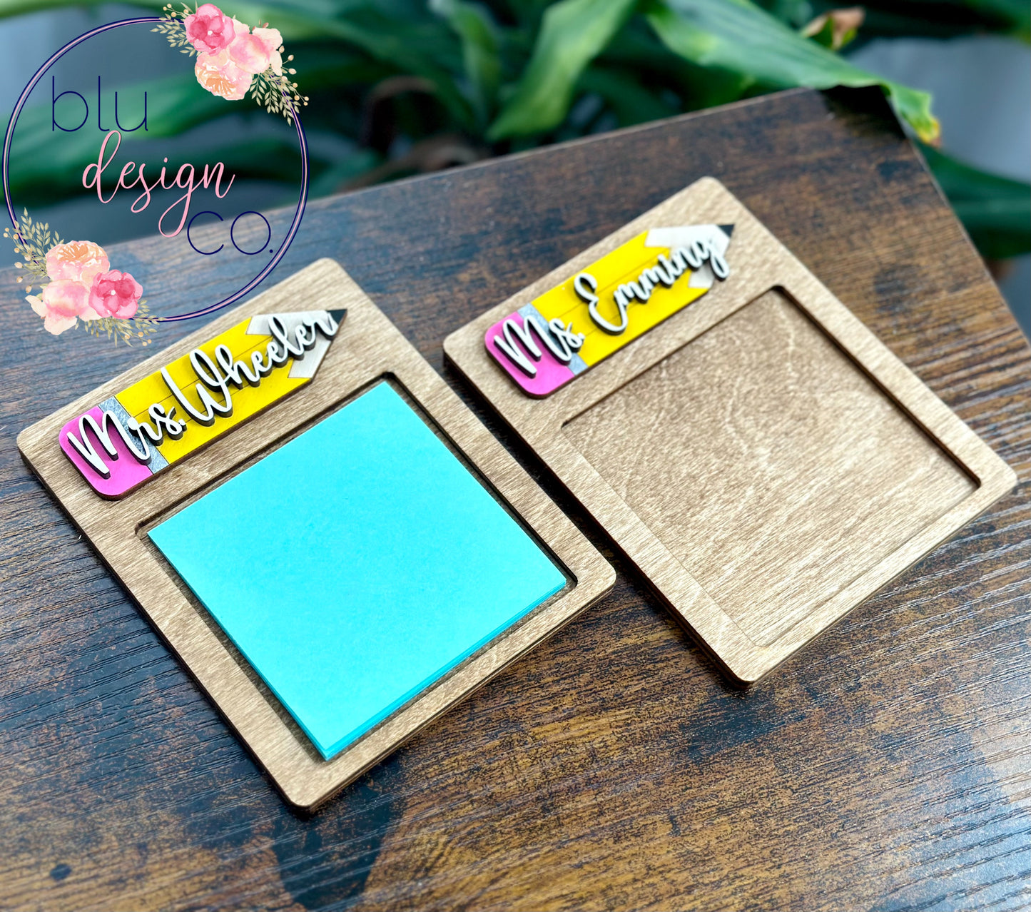 Personalized Teacher Sticky Note Holder