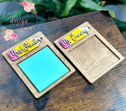 Personalized Teacher Sticky Note Holder