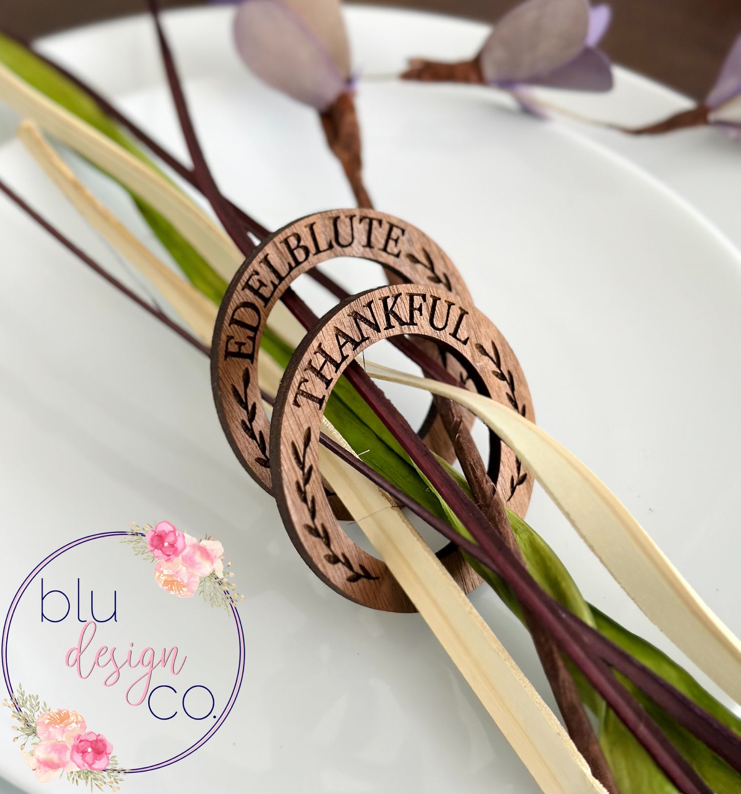 Custom Walnut Wood Napkin Rings