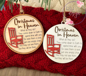 Christmas in Heaven Round Ornament