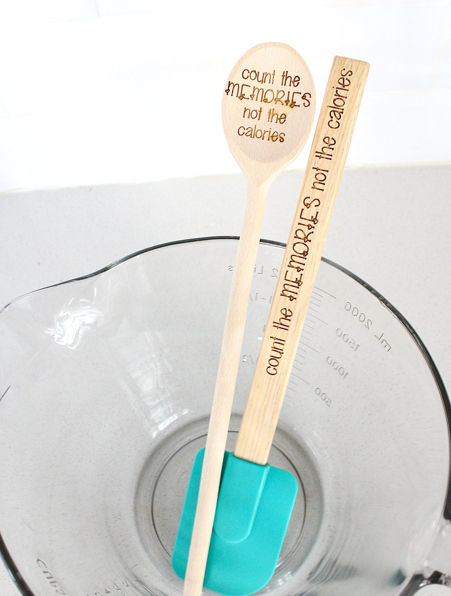 Count the Memories Not the Calories Wood Spoon/ Spatula Set