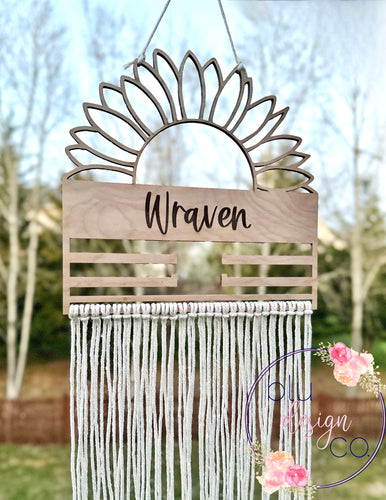 Personalized Sunflower Bow Holder