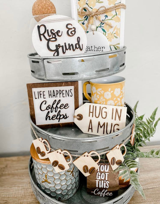 Coffee Tiered Tray Decor